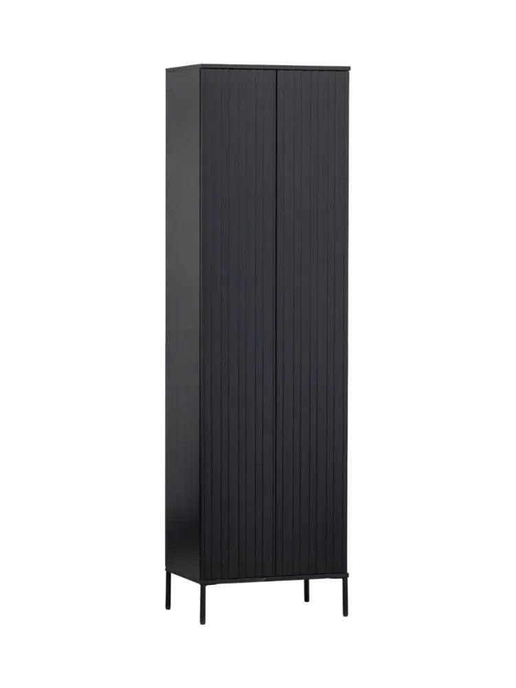 mutoni - Schrank New Gravure Kiefer 60x210, One Size, Schwarz