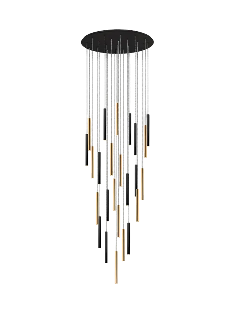 LED Design Hänge- & Galerielampe „Varas“ - 25-flammig Gold, Schwarz Schuller