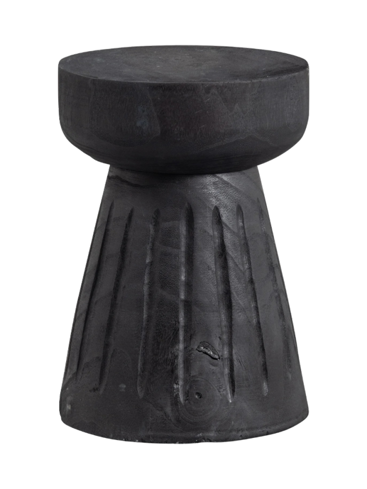 mutoni - Hocker Borre Holz rund 28x28, One Size, Schwarz