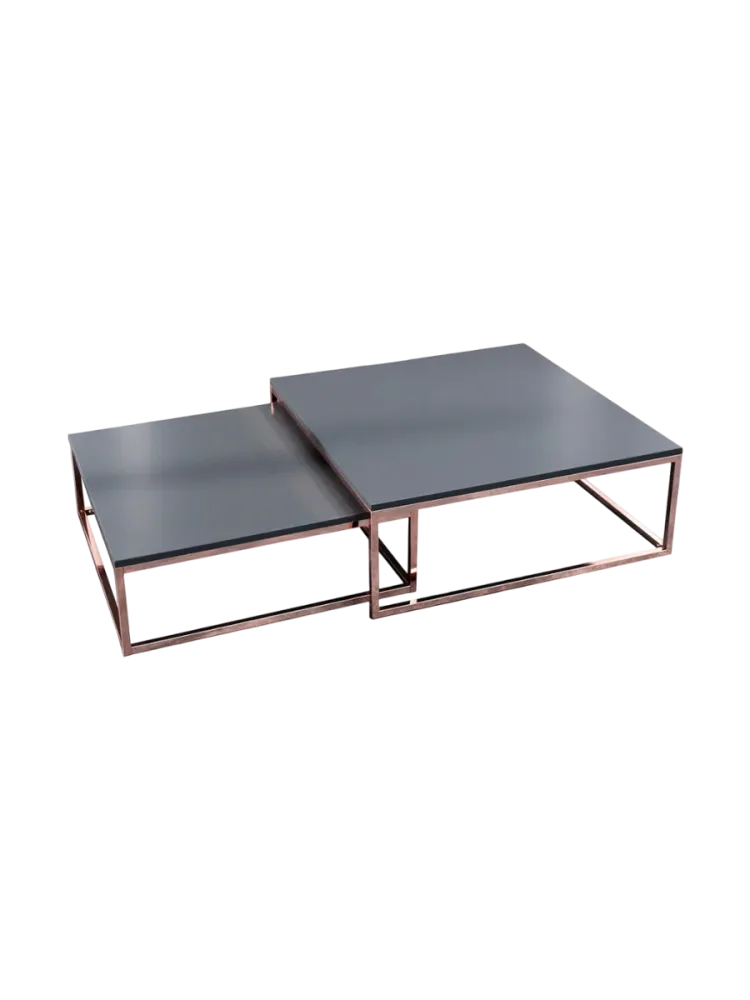 2er-Set Couchtisch „New Elements“ Schwarz matt, Kupfer Invicta Interiors