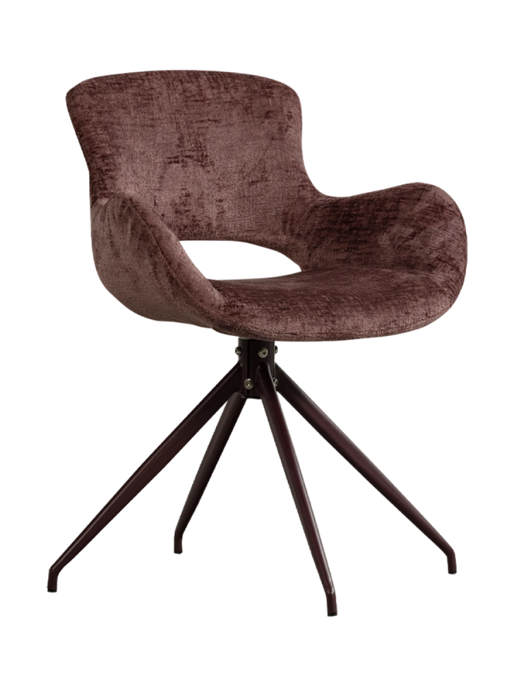 mutoni - Esszimmerstuhl Eliva Struktursamt purple (2er-Set), One Size, Violett