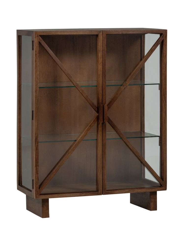 2-türige Design Vitrine „Kello“ aus nachhaltigem Massivholz und Glas De Eekhoorn