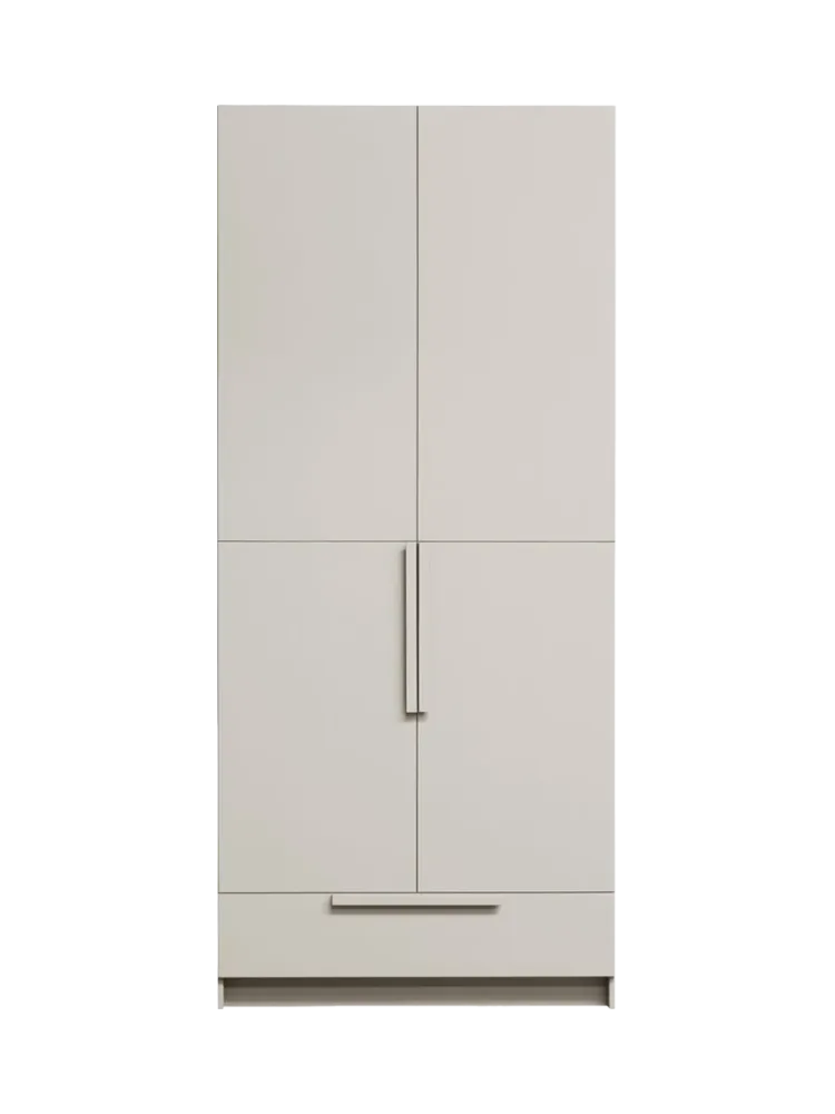 mutoni - Kleiderschrank Pure 2-türig Kiefer dust 95x215, One Size, Weiss