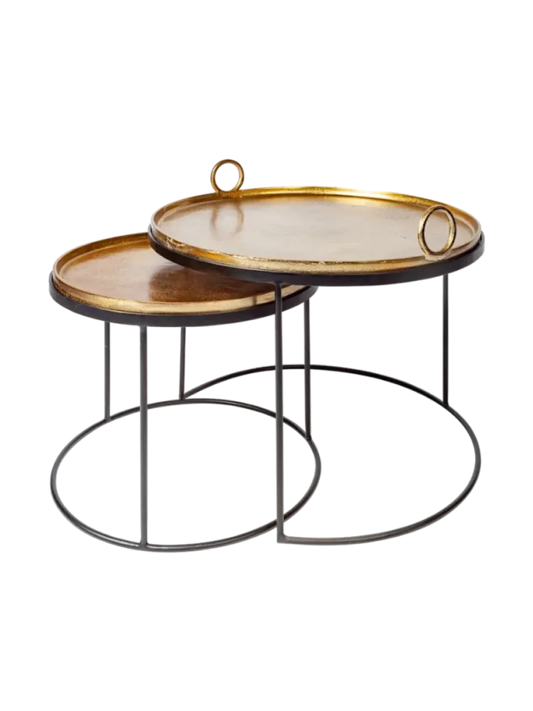 2er-Set Couchtisch „Elements“ mit abnehmbaren Tabletts Invicta Interiors