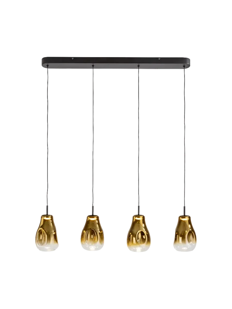 LED Design Hängelampe „Aledis“ 4-flammig Schwarz, Gold Schuller