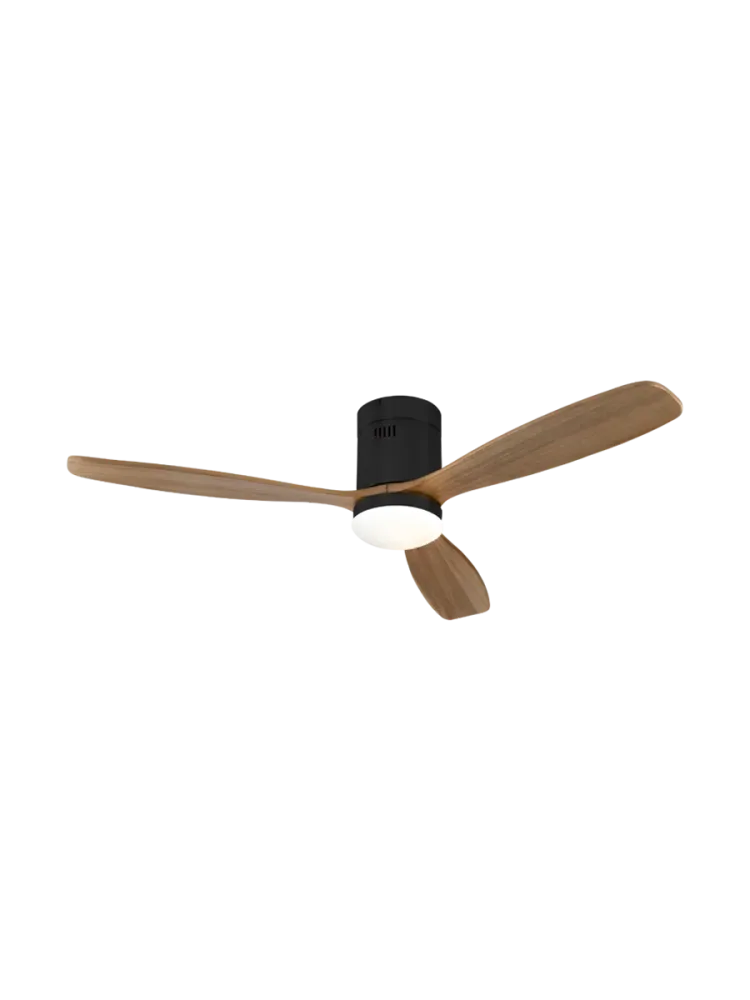 Hochwertiger Deckenventilator & LED Deckenlampe „Siroco Grande“ mit Fernbedienung Schwarz / Natural Schuller