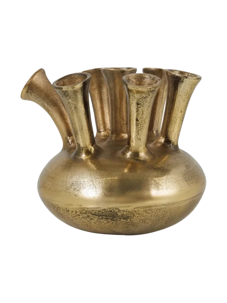 Grosse, handgefertigte Design Vase „Kiya“ Gold Invicta Interiors