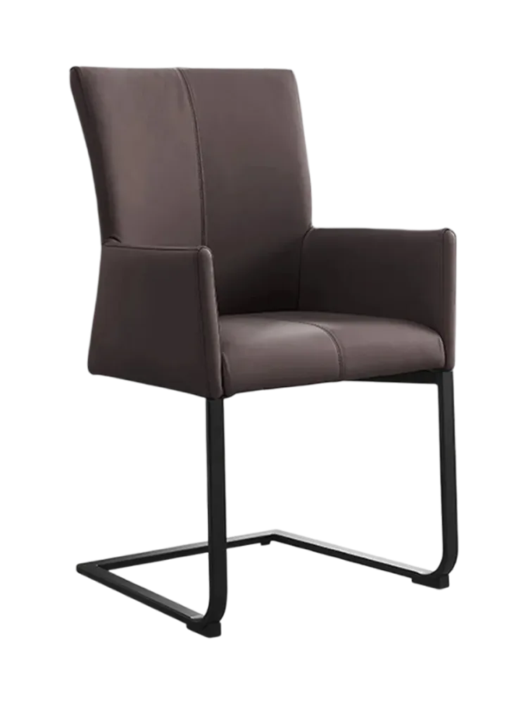Echtleder Freischwinger Design Stuhl „Cantil“ mit Armlehnen Invicta Interiors