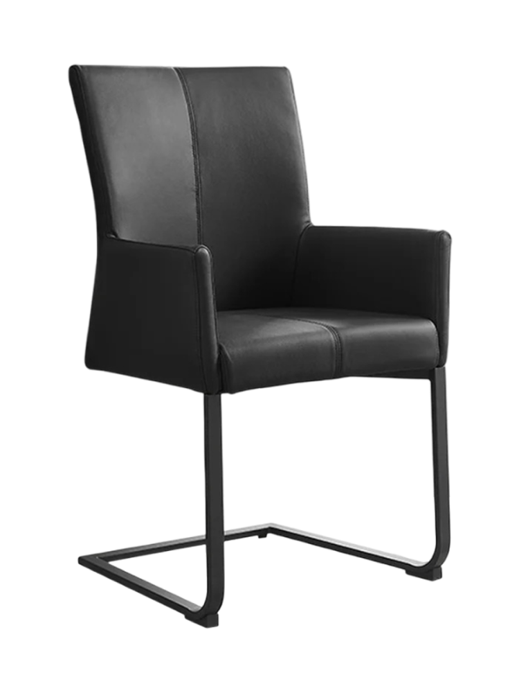 Echtleder Freischwinger Design Stuhl „Cantil“ mit Armlehnen Invicta Interiors