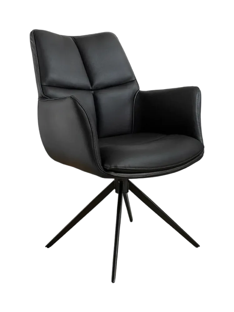 360° drehbarer Echtleder Designstuhl „Papillon“ mit Armlehnen Invicta Interiors