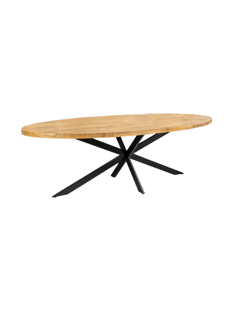 Ovaler Massivholz Esstisch „Galaxy“ 240 x 100 cm Invicta Interiors