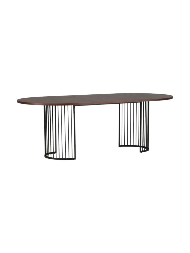 Ovaler Design Esstisch „Hamneskär“ - 220 x 110 cm Nussbaum VE DESIGN