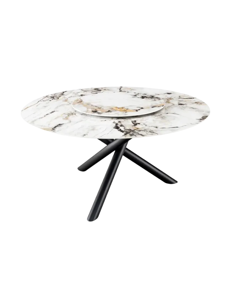 Runder Design Esstisch „Confuse II“ mit abnehmbarem Drehteller, aus Keramik Ø 150 cm Invicta Interiors