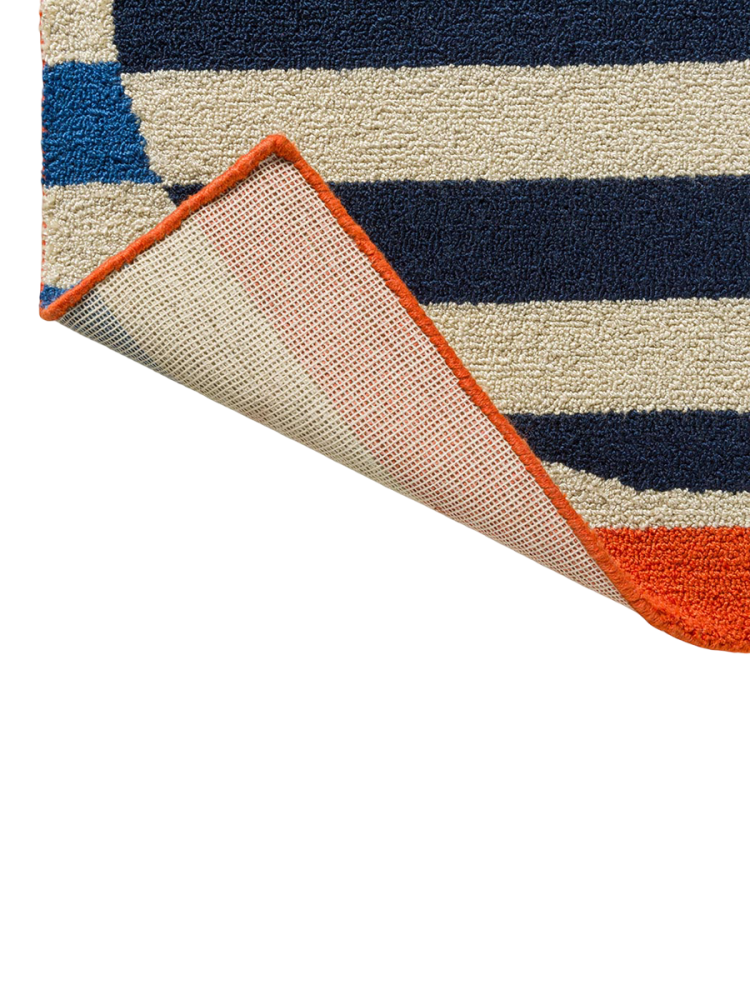 Hochwertiger In-/Outdoor Designer Teppich „Strip Stem Azure“, verschiedene Grössen ORLA KIELY