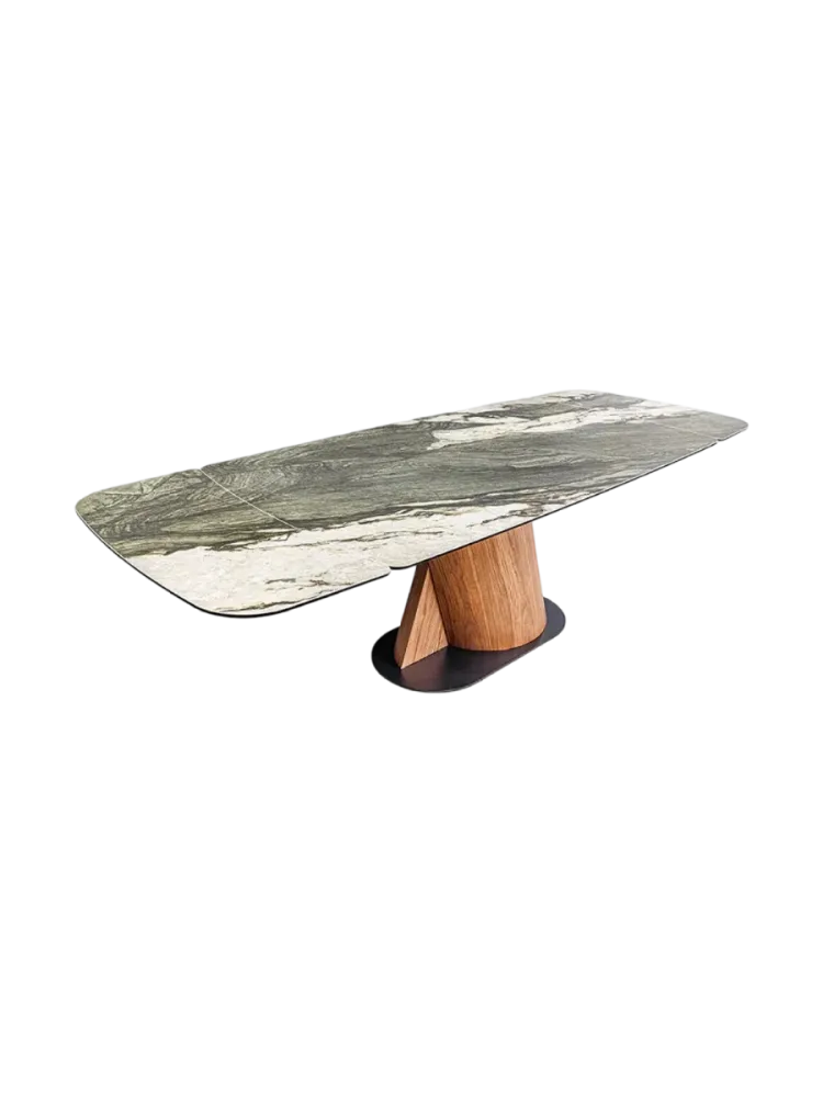 Ausziehbarer Design Esstisch „Elemento“ aus Keramik 180-260 x 100 cm Taupe-Grau Invicta Interiors