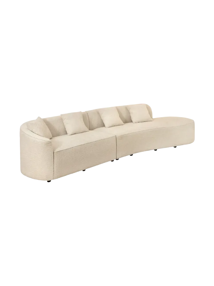 Grosses 3-Sitzer Design Sofa „Atelier L“ - Bouclé Beige Invicta Interiors