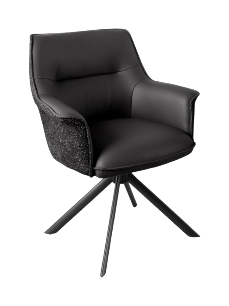 180° drehbarer Echtleder Designstuhl „Le Grand“ mit Armlehnen Invicta Interiors