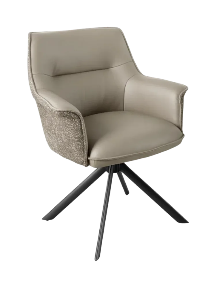 180° drehbarer Echtleder Designstuhl „Le Grand“ mit Armlehnen Invicta Interiors