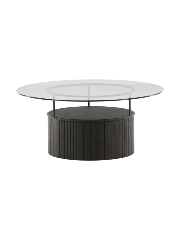 Design Couchtisch „Bovall“ Ø 90 cm Esche Schwarz VE DESIGN