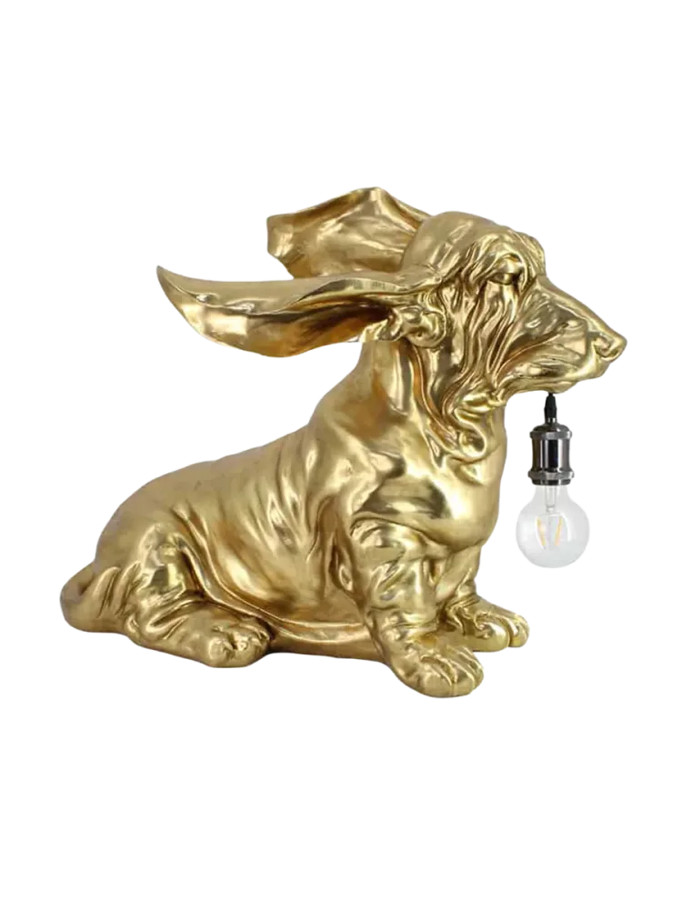 Design Tischlampe „Dackel“ Gold Invicta Interiors