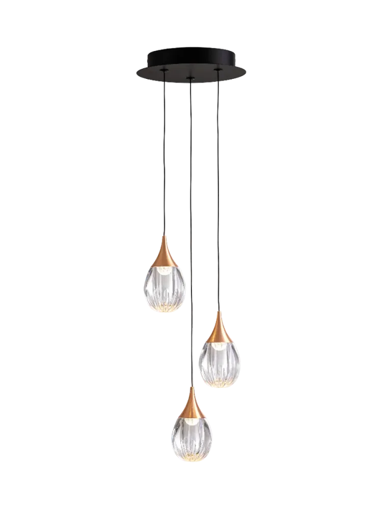 LED Design Hängelampe „Corina“ 3-flammig Schwarz, Kupfer Schuller