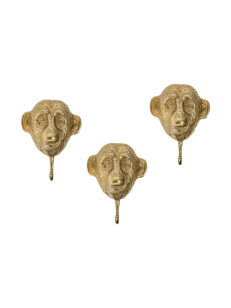 3er-Set Originelle, grosse Kleiderhaken „Three Apes“ Invicta Interiors
