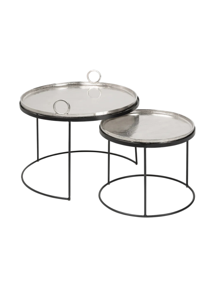 2er-Set Couchtisch „Elements“ mit abnehmbaren Tabletts Invicta Interiors