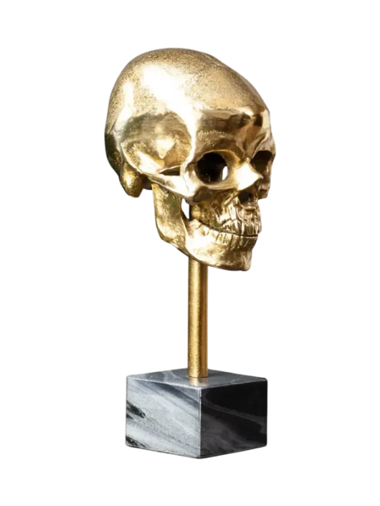 Design Skulptur „Skull“ mit Marmorsockel Invicta Interiors