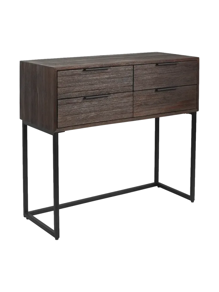 Massives Design Sideboard & Konsole „Webster“, 4 Schubladen White Label by Bloomingloft