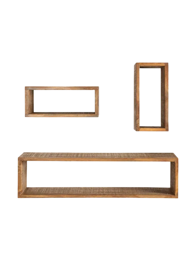 3er-Set Massivholz Wandregal „Hemingway“ Invicta Interiors
