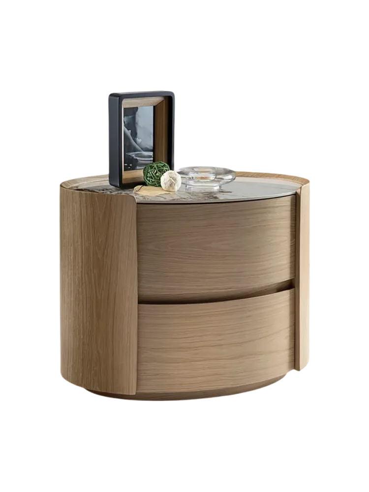 Design Beistell- & Nachttisch „Enoc“ Keramik Eiche hell Schuller