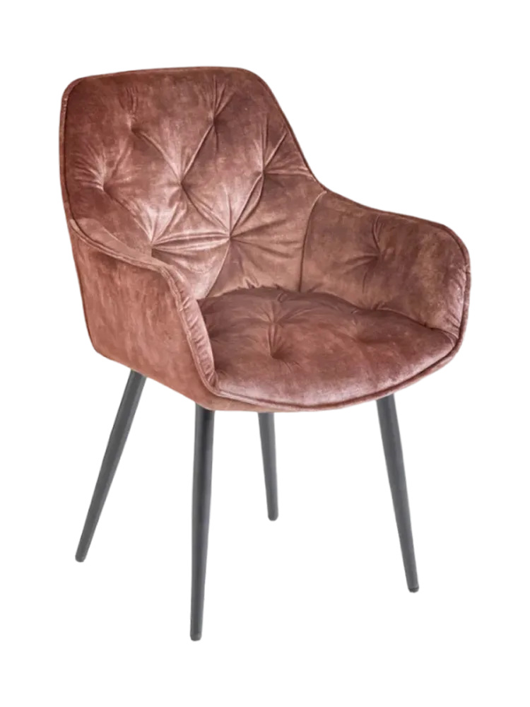 Design Armlehnstuhl „Barcelona“ Samt Braun Invicta Interiors