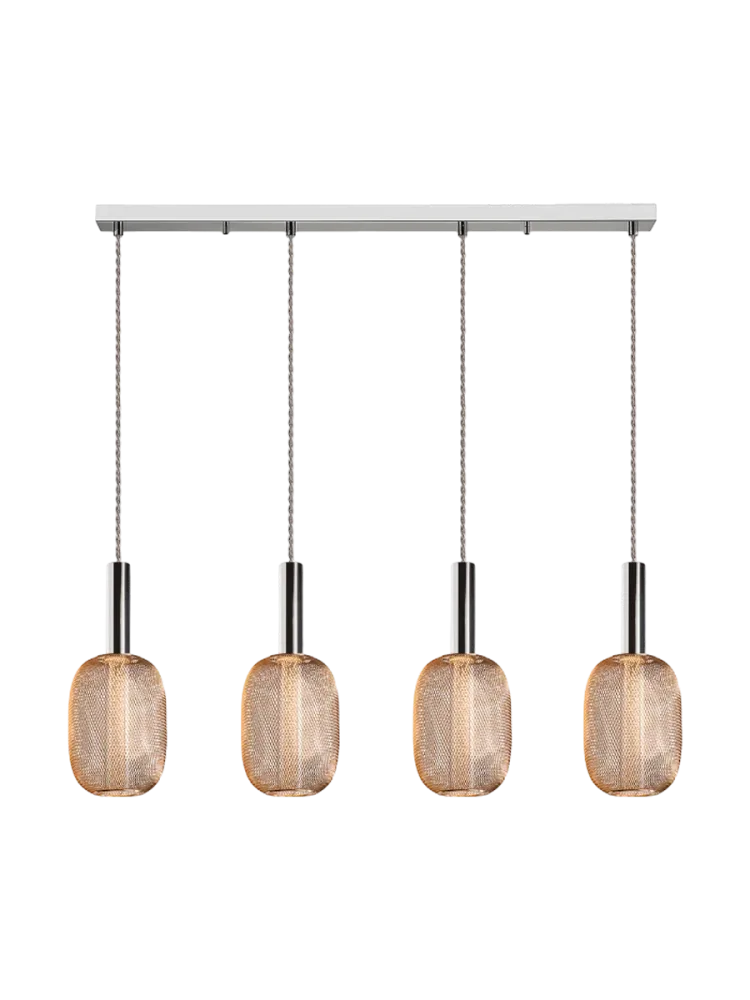 LED Design Pendellampe „Micron“, 4-flammig Schwarz/Gold Schuller