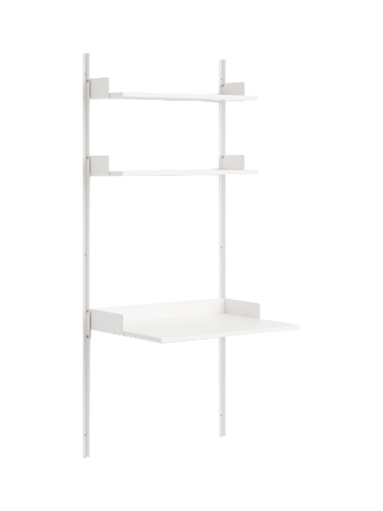 Modulers Design Wandregal „New Works Study“ mit integriertem Schreibtisch