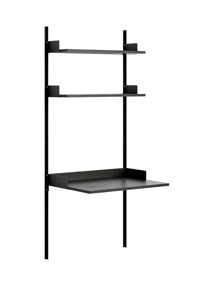 Modulers Design Wandregal „New Works Study“ mit integriertem Schreibtisch