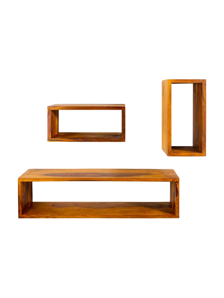 3er-Set Massivholz Wandregal „Hemingway“ Invicta Interiors