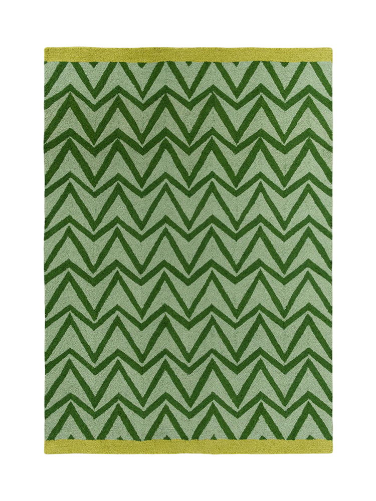 Hochwertiger In-/Outdoor Designer Teppich „Dhurrie Green“, verschiedene Grössen SCION