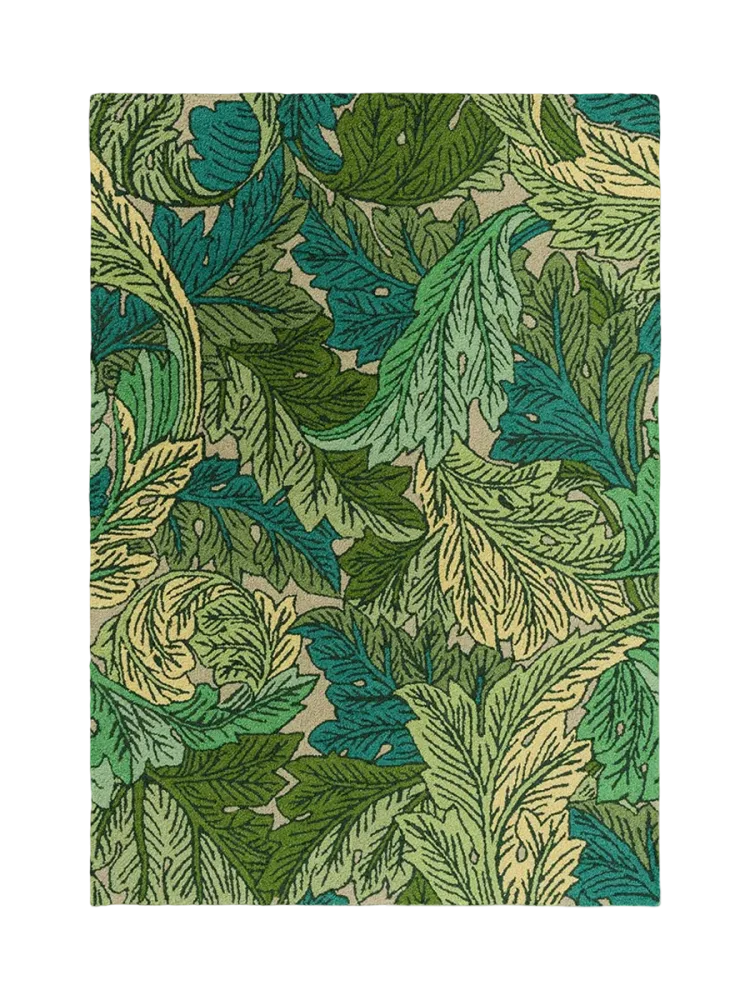 Hochwertiger In-/Outdoor Designer Teppich „Acanthus Green“, verschiedene Grössen Morris & Co