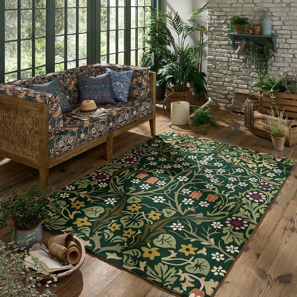 Hochwertiger In-/Outdoor Designer Teppich „Blackthorn Tump“, verschiedene Grössen Morris & Co
