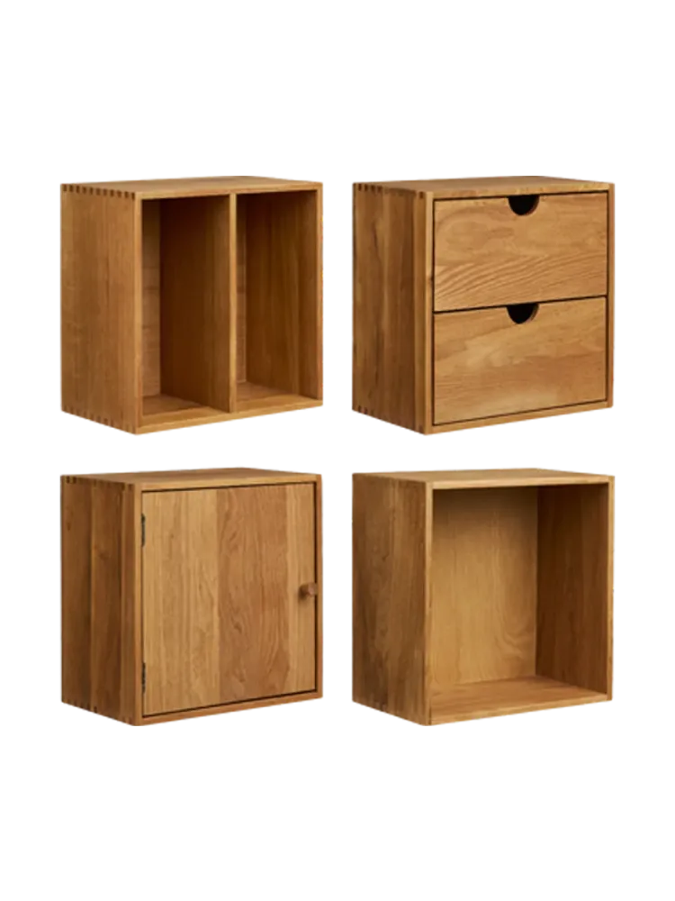 4-teiliges Massivholz Wandregal-Set „Townsville“ Eiche Natur Chosen by Bloomingloft