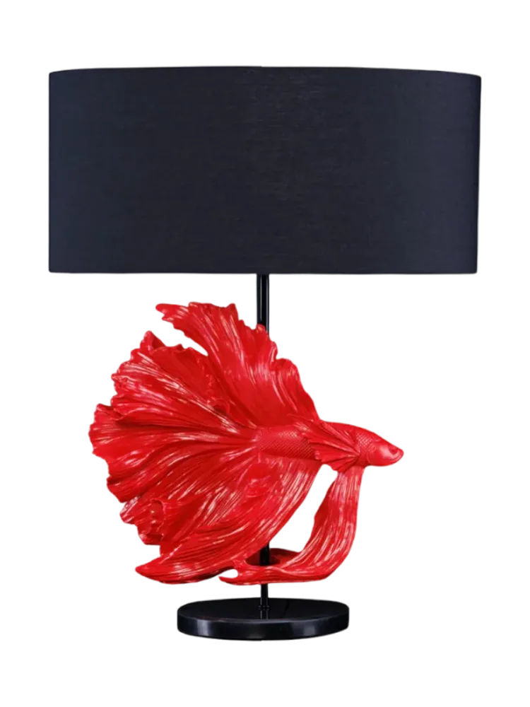Grosse, extravagante Tischlampe „Crowntail“ mit Marmorfuss Invicta Interiors