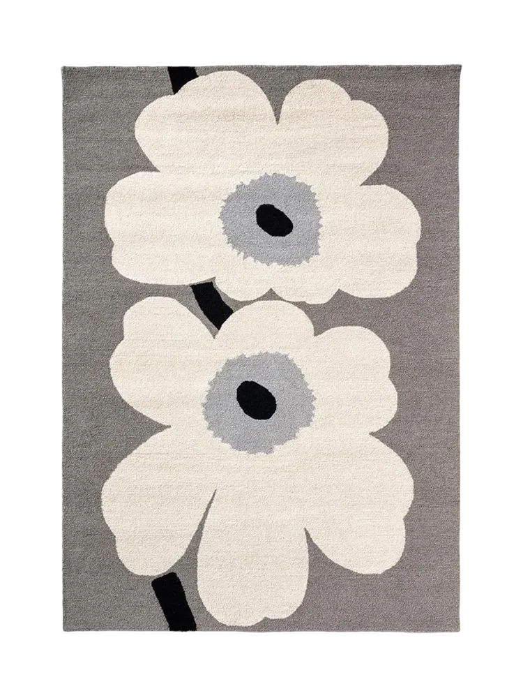 Hochwertiger In- & Outdoor Designer Teppich „Unikko Ann. Grey“, verschiedene Grössen MARIMEKKO