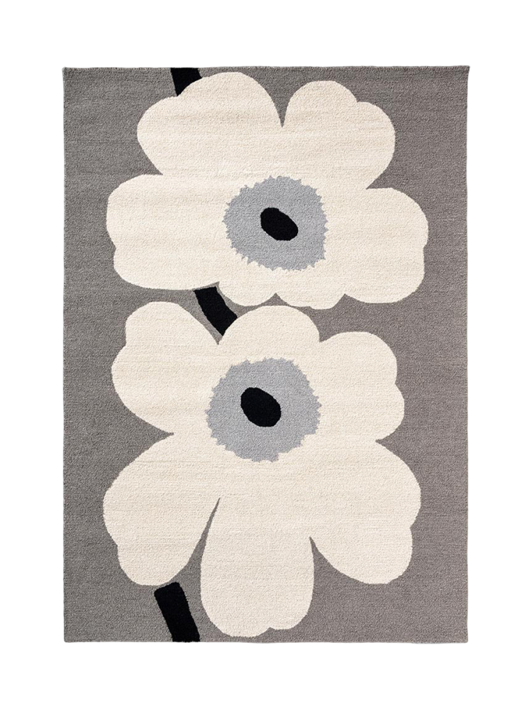 Hochwertiger In- & Outdoor Designer Teppich „Unikko Ann. Grey“, verschiedene Grössen MARIMEKKO