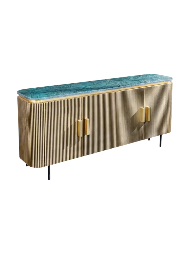 Design Sideboard „Veneziano“ mit Marmor Abdeckplatte Mangoholz Invicta Interiors