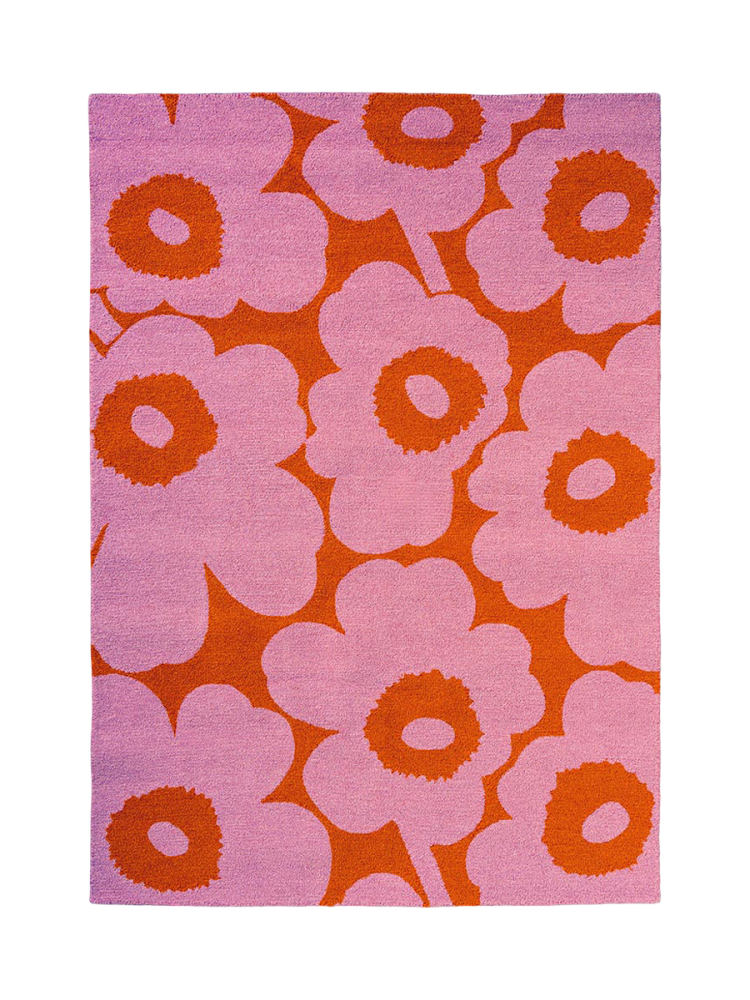 Hochwertiger In- & Outdoor Designer Teppich „Unikko Pink & Orange“, verschiedene Grössen MARIMEKKO