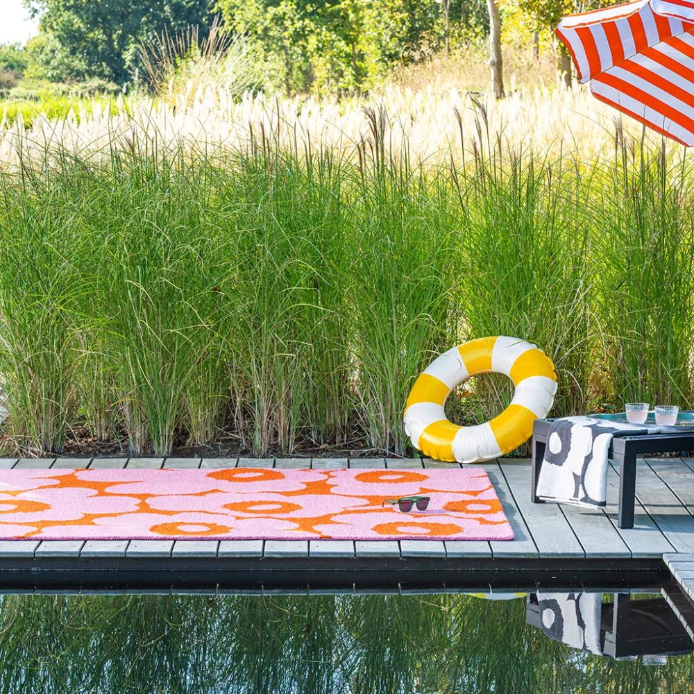 Hochwertiger In- & Outdoor Designer Teppich „Unikko Pink & Orange“, verschiedene Grössen MARIMEKKO