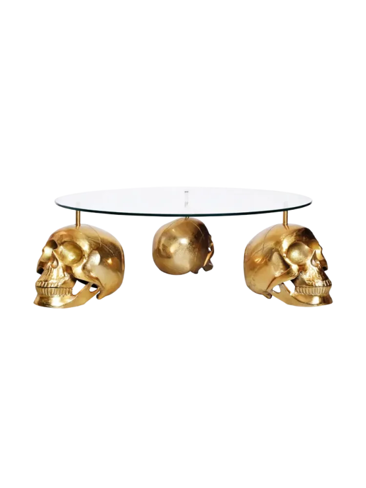 Design Couchtisch „Skull Gold“ Ø 90 cm Invicta Interiors