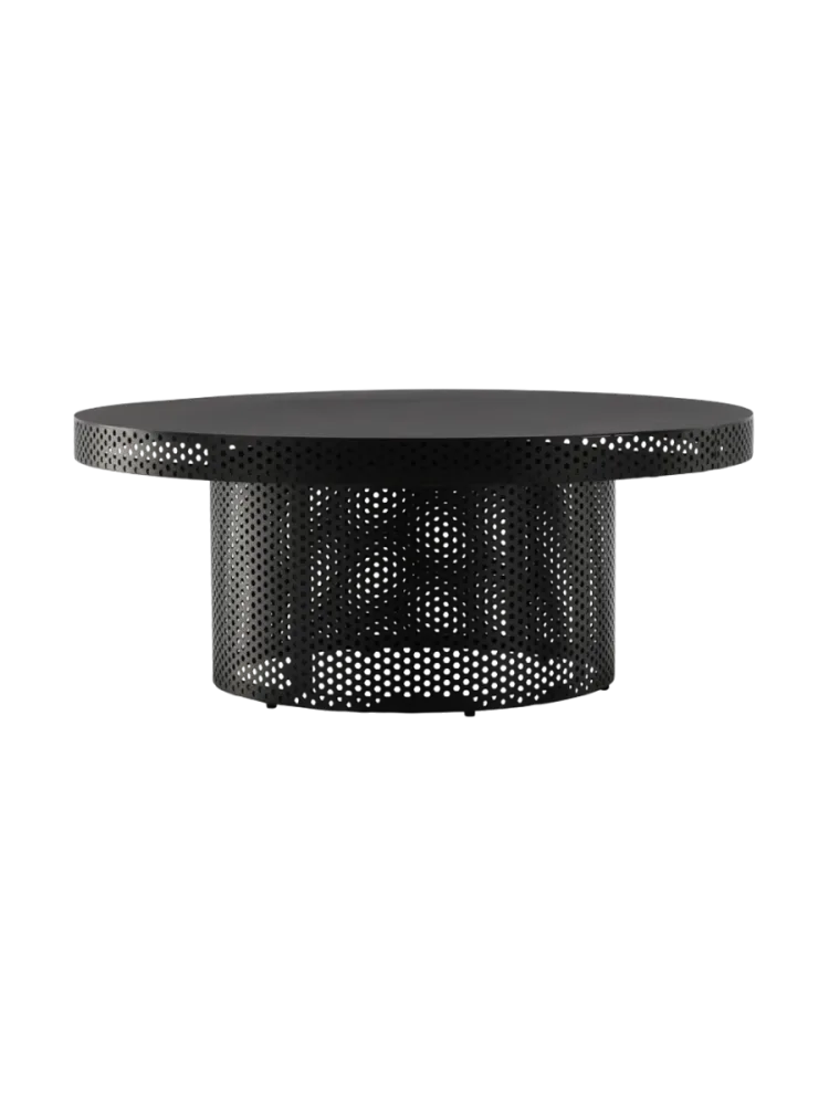 Grosser Design Couchtisch „West End X“ Ø 100 cm Schwarz VE DESIGN