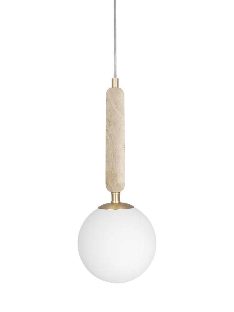 Kleine Marmor Pendellampe „Torrano“ Ø 15 cm Globen Lighting