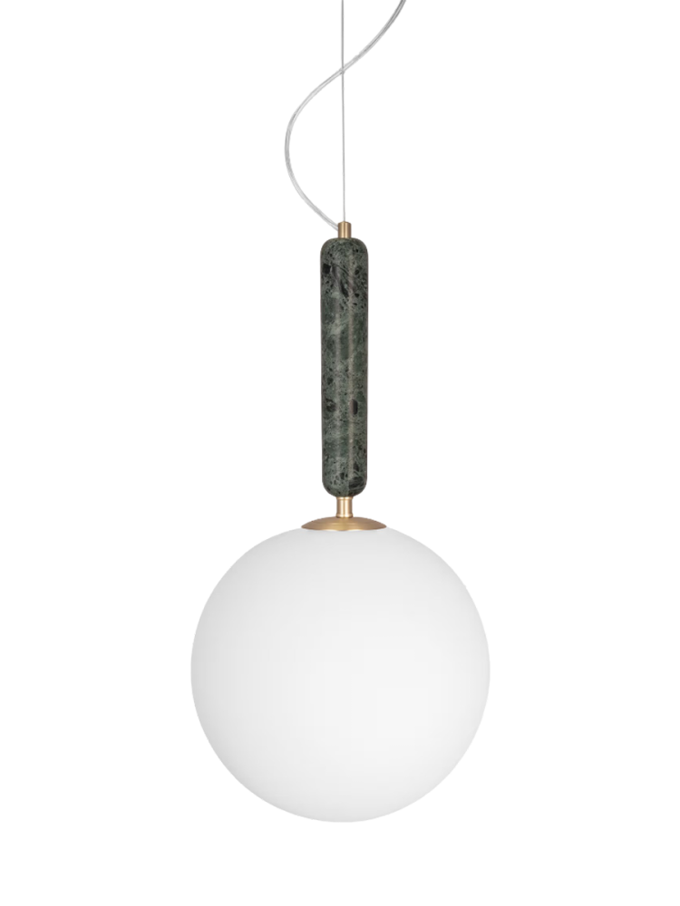 Grosse Marmor Pendellampe „Torrano“ Ø 30 cm Globen Lighting